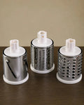 3 in 1 Manual Rotary Cheese & Vegetable Grater with Stainless Steel Drum Blades