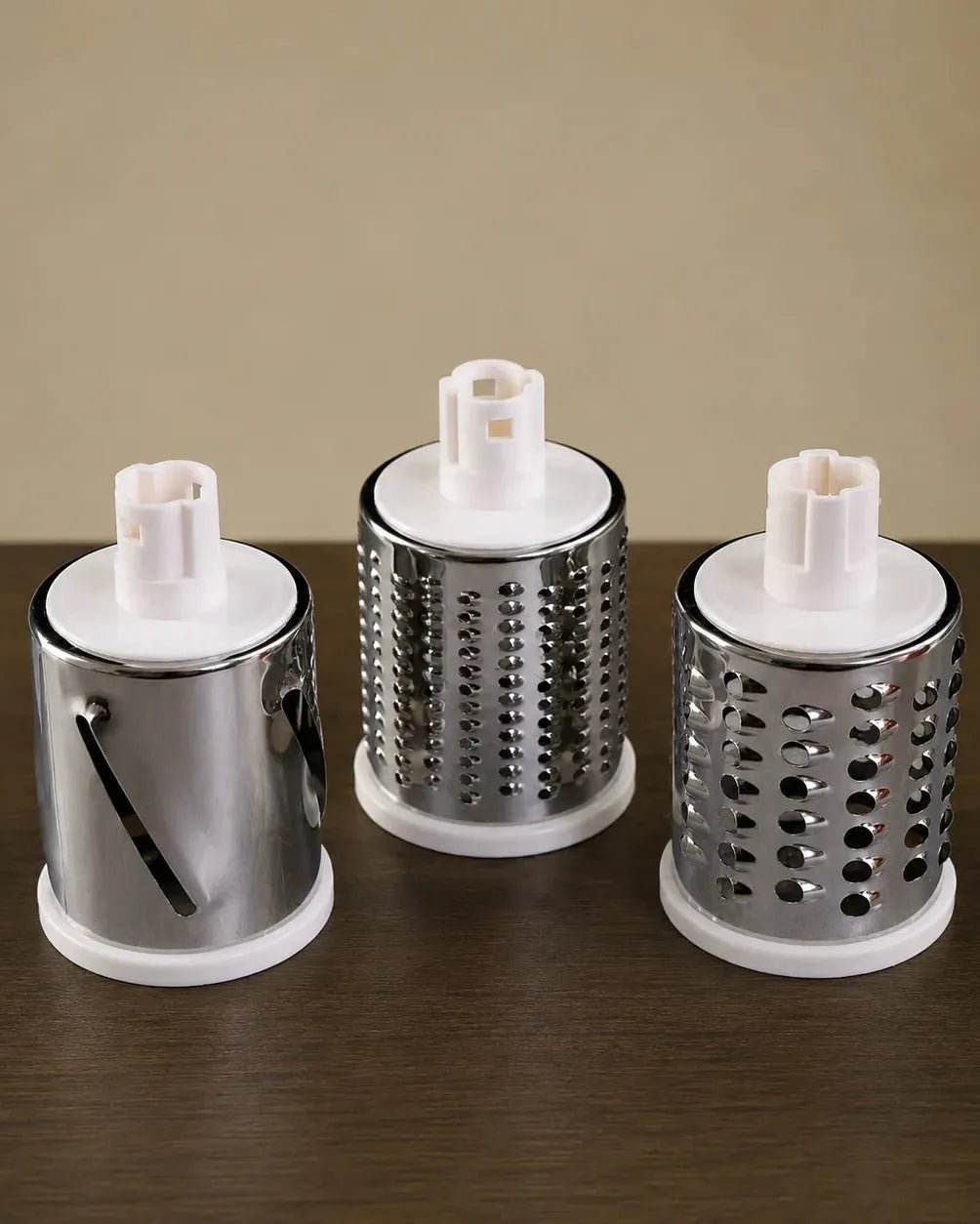 3 in 1 Manual Rotary Cheese & Vegetable Grater with Stainless Steel Drum Blades