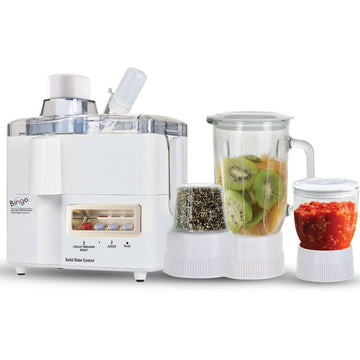 Bingo JBG-4000-BS 4 in 1 Juicer Blender | Juicer, Blender, Chopper & Grinder with Stainless Steel Blades | 2 Years Warranty