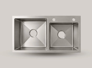 Handmade Double Sided Kitchen Sink | Heavy Stainless Steel Kitchen Sink 17x31 with Fittings & Accessories