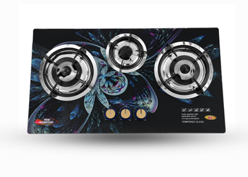 Kitchen Hob Kenwood | 8mm 3D Glass Body | China Double Burner | Full Guard Metal Stand | 1 Year Leakage Warranty