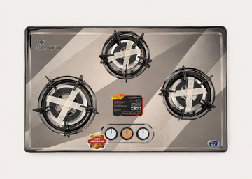 Kitchen Hob Kenwood | Stainless Steel Body | Metallic Burner | Half Guard Stand | Bakelite Knob Set | 1 Year Leakage Warranty