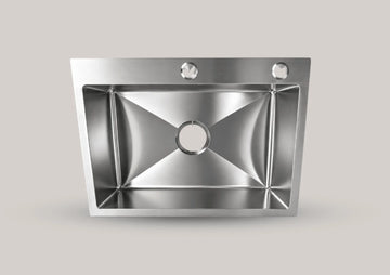 Handmade Single Sided Kitchen Sink 18x24 | Heavy Stainless Steel Kitchen Sink with Fittings