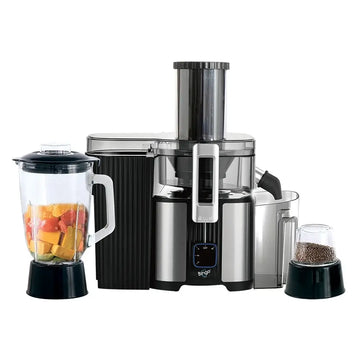 Bingo JBG-6003 Professional Juicer 3 in 1 | Juice Extractor with 1.7L Glass Blender & Dry Grinder | Brand Warranty