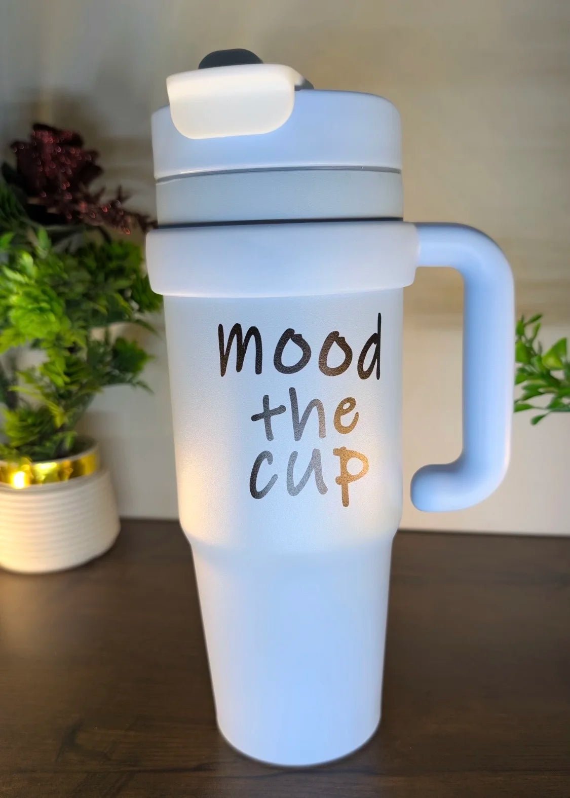 Premium Stainless Steel Tumbler with Straw & Handle | Vacuum Insulated Travel Cup
