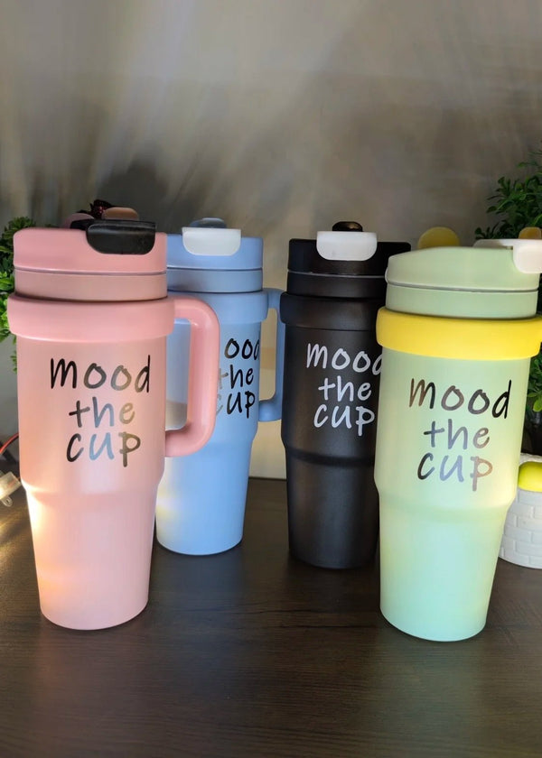 Premium Stainless Steel Tumbler with Straw & Handle | Vacuum Insulated Travel Cup