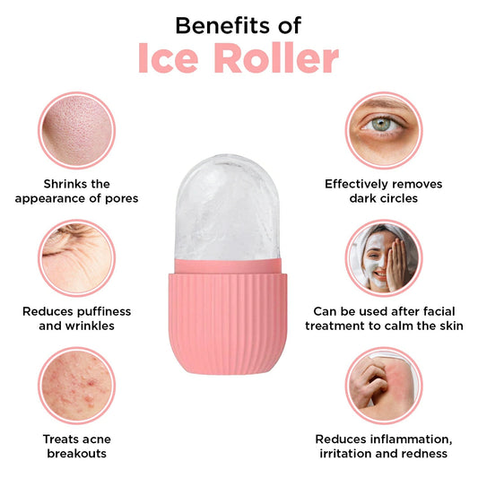 Silicone Face Ice Roller | Cooling Facial Massage Roller for Puffiness & Skincare