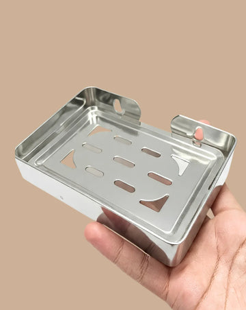 Chrome Soap Dish | Stainless Steel Body | Perforated Design