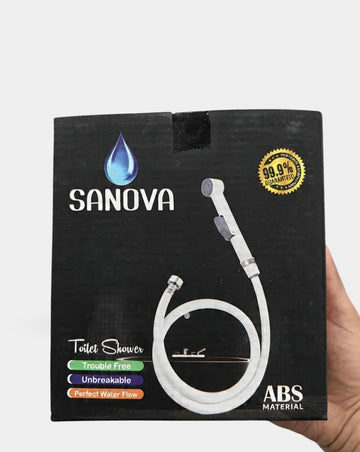 Muslim Shower Sanova | Pure ABS Plastic Body | Internal Pipe Nali Brass | Rubber Pipe | Complete Set