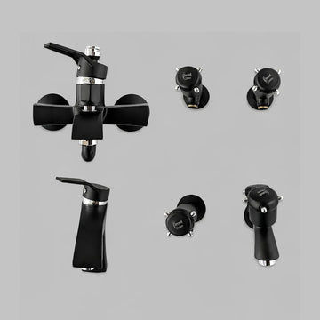 Decent Choice Shaheen Lever Shower Set Black | Full Heavy Brass Body Bathroom Fitting